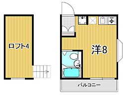パークハイム綾瀬 ワンルームの間取図画像
