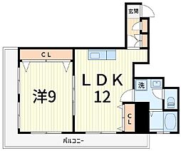 青戸ハイツ 1LDKの間取図画像