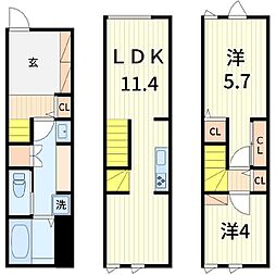 MOK-TERRACE AOI 2LDKの間取図画像