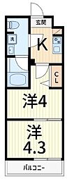アルコバレーノ北綾瀬 2Kの間取図画像