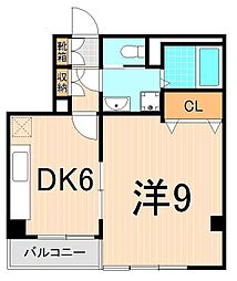 パークヒル綾瀬 1DKの間取図画像