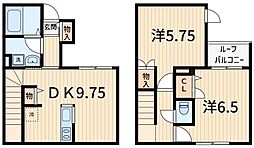 モンシャン 2DKの間取図画像