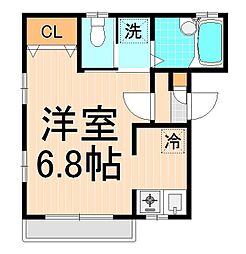 エス・ブルーム 1Kの間取図画像