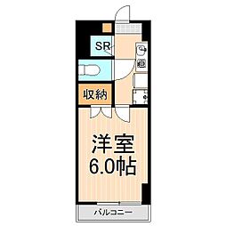 カームネスハイツ 1Kの間取図画像