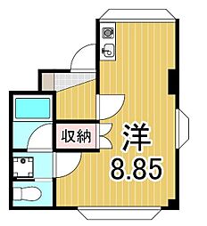 ポラール綾瀬 ワンルームの間取図画像