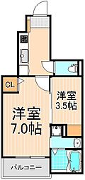 パリス・デイジー 1SKの間取図画像