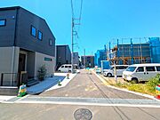 フジイエ鎌ケ谷7丁目の現地写真。 低層エリアで高い建物もなく、良好な住環境。通り抜けのできない4.5ｍの道路を作り、全6棟のフジイエの分譲地です。