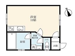 スパさくら ワンルームの間取り