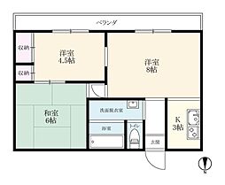 コーポ山崎C 3Kの間取図画像