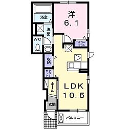 カーサルピナス1 1LDKの間取図画像