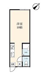 西山サニーハイム ワンルームの間取図画像