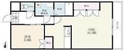 キャトルセゾン 1LDKの間取図画像