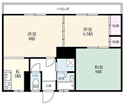 コーポ山崎D 3Kの間取図画像