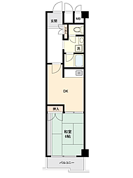 ライオンズマンション甲子園口 1DKの間取図画像