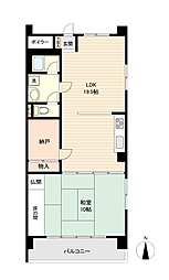 コーポ錦ケ丘 1LDKの間取図画像