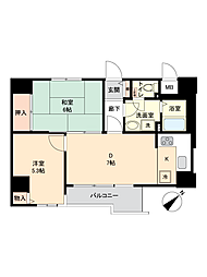 兵庫羽坂通パーク・ホームズ 2DKの間取図画像