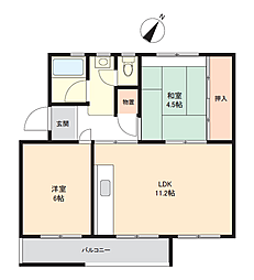 狭山住宅4号棟 3DKの間取図画像