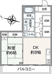 愛宕町アイハイツ 1DKの間取図画像