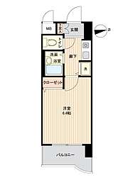 ライオンズマンション交通局前 1Kの間取図画像