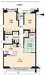 J.GRANTHEHONOR下鴨糺の杜涼音の棟 3LDKの間取図画像