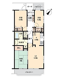 東建ニューハイツ北鴻巣 3LDKの間取図画像