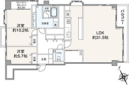 有栖川ナショナルコート 3LDKの間取図画像