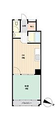 第2メゾン北梅田 1DKの間取図画像