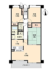 バンベール千種竹越 3LDKの間取図画像