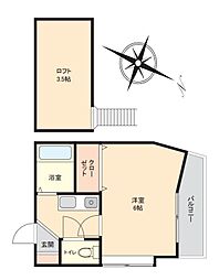 サンライフキャンパスピア香椎 1Kの間取図画像