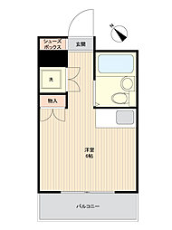 オクトワールマンション浜北 ワンルームの間取図画像