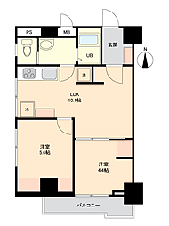 コーポ円座 2LDKの間取図画像