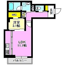 Ｗｉｓｅ　ｕｓｅ　II 302 ｜ 群馬県前橋市表町1丁目（賃貸アパート1LDK・3階・40.00㎡） その2