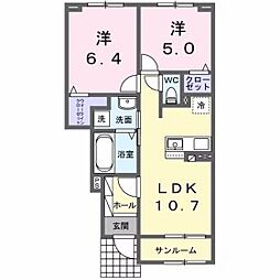 グランルッソ 2LDKの間取図画像