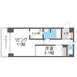 ビッグパレス南4条B棟 1LDKの間取図画像