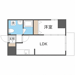 シティーコート北1条 1LDKの間取図画像
