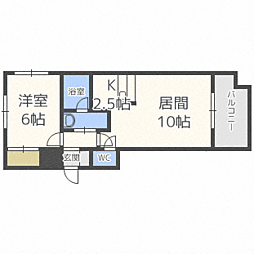 グランデ・ドール 1LDKの間取図画像