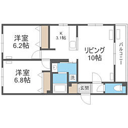 GrandMerVilla9.16 2LDKの間取図画像