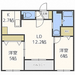 SouthernPlace美園 2LDKの間取図画像
