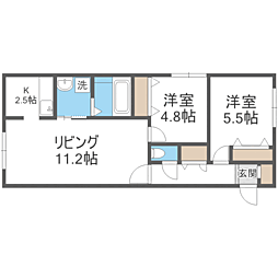 癒禅N11 2LDKの間取図画像