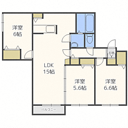 システムコート伏見 3LDKの間取図画像