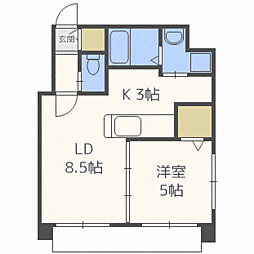 スペチアーレ札幌 1LDKの間取図画像