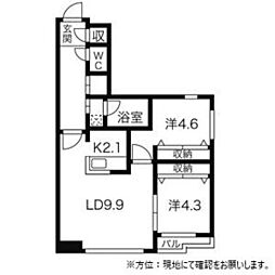 グランドサクセスコトニ2 2LDKの間取図画像