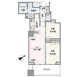 中野ツインマークタワー 2LDKの間取図画像