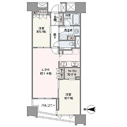 ザ・パークハウス山吹神楽坂 2LDKの間取図画像