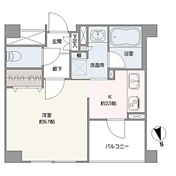 クリオレジダンス大森ウエスト 1Kの間取図画像