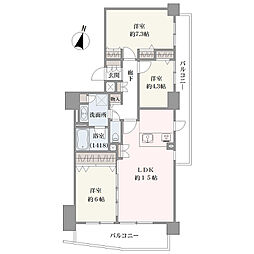 藤和シティホームズ世田谷下馬 3LDKの間取図画像