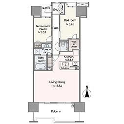 常盤台ガーデンソサエティ 1SLDKの間取図画像