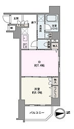 日神デュオステージ浅草寿町 1DKの間取図画像