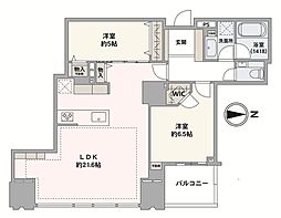 シティタワーズ豊洲ザ・ツインN棟 2LDKの間取図画像