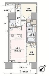 ブラントン蔵前 2LDKの間取図画像